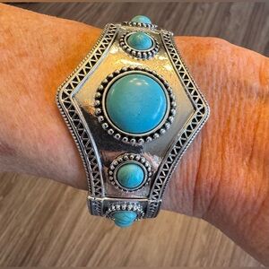 Southwestern Silver and Turquoise Bracelet
